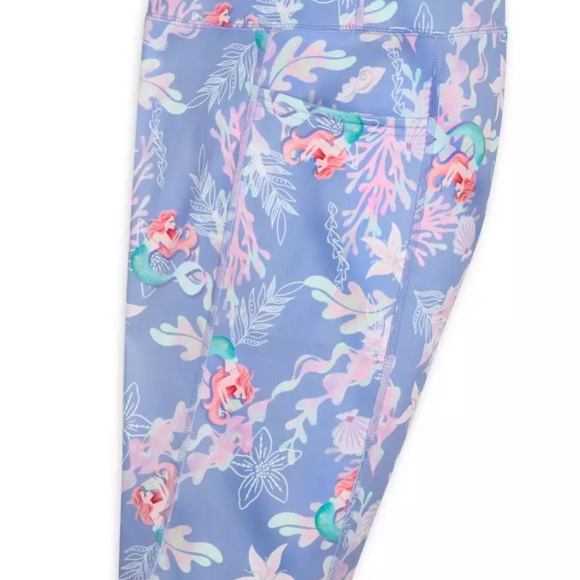 NWT Disney - Ariel / Little Mermaid Shorts with Vibrant Floral Design - Picture 2 of 3